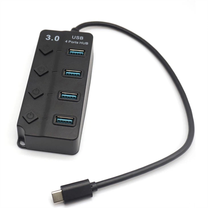Stacja dokująca 4 w 1. 4-portowy cienki koncentrator USB