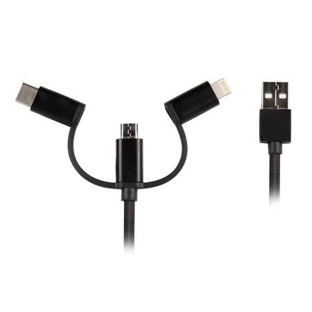 3in1 Kabel USB-C 2.0 Zwart